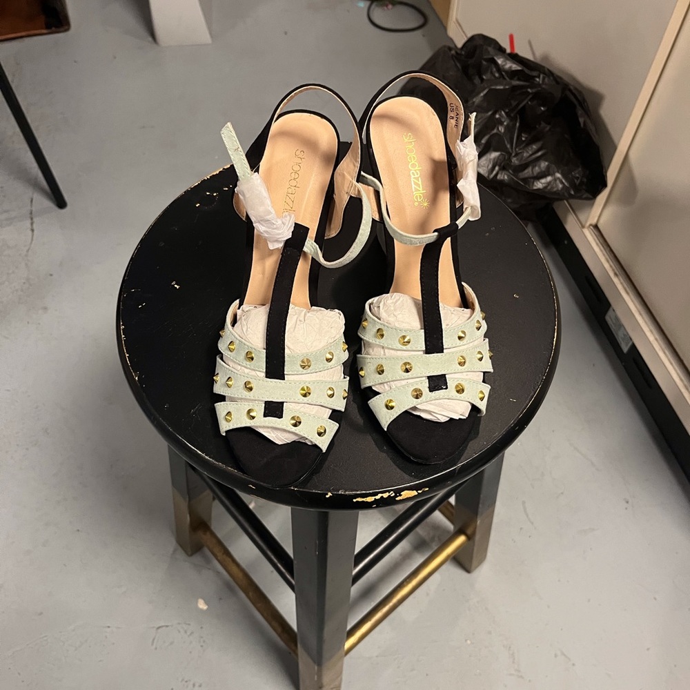 Mint green olive green high heels dressy heels